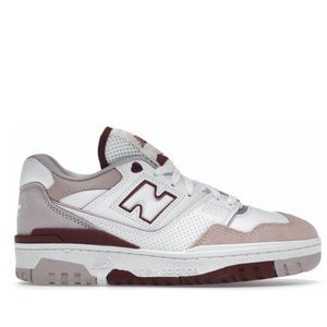 New Balance 550 in White Scarlet